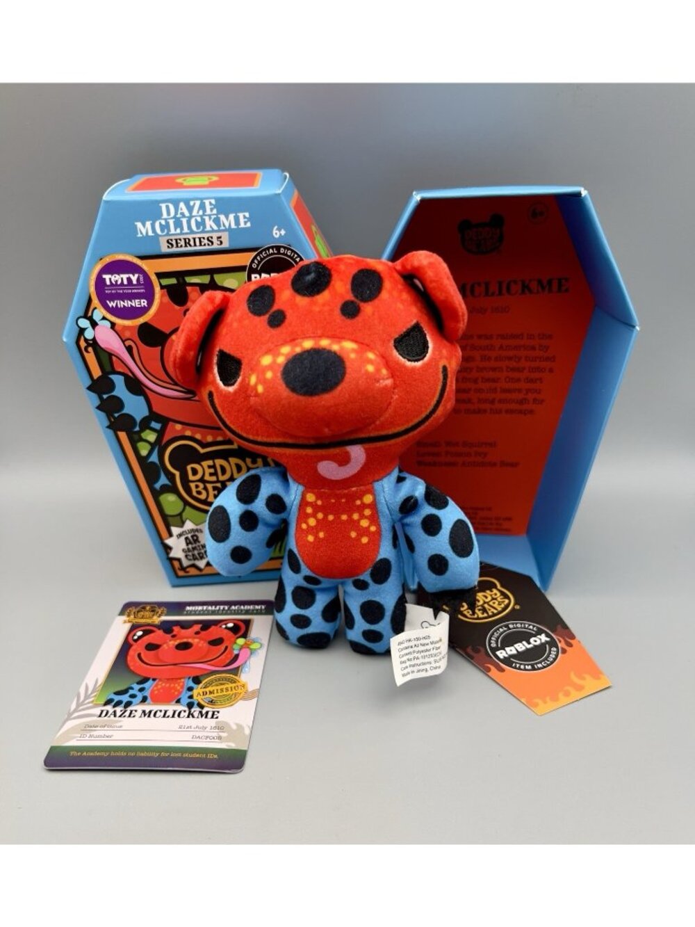 Deddy Bears Series 5 Daze McLickme 5”Coffin Plush Ultra Rare Mint w/Roblox Tag